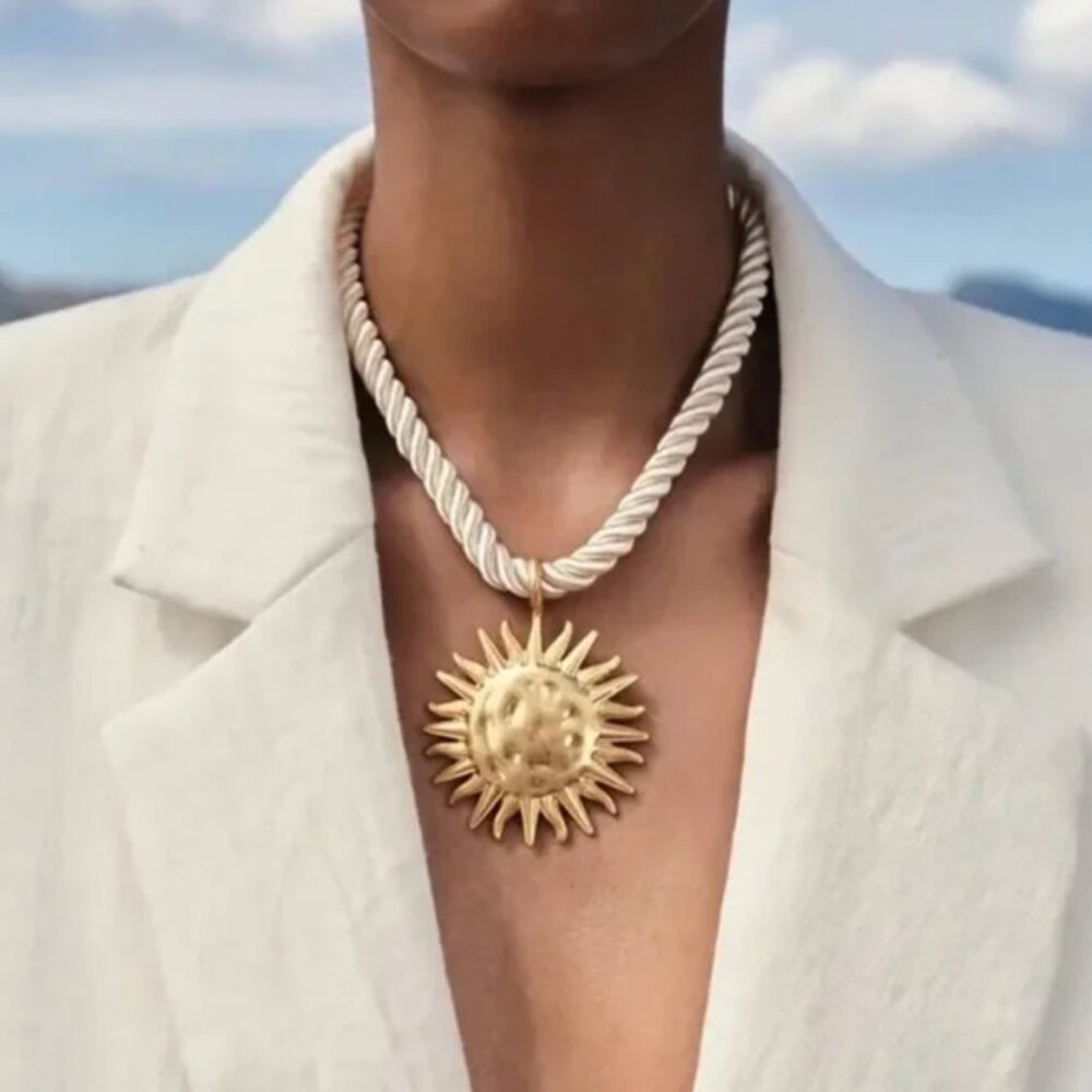 Gold Sun ZARA Statement Necklace.